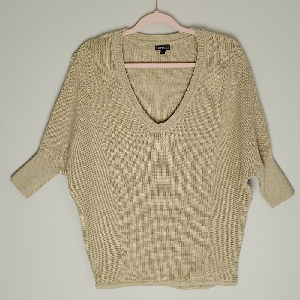 Express slouchy sweater tan medium  top